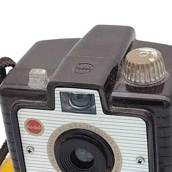 Kodak Brownie Camera Holiday Flash Vintage Strap Box Mid Century Untested 1950s - Picture 4 of 11